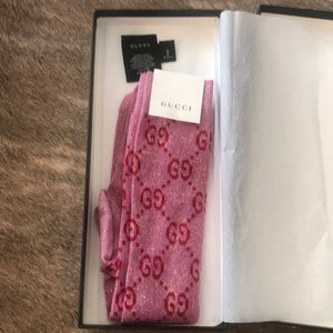 Gucci Pink Crystal GG Supreme Socks